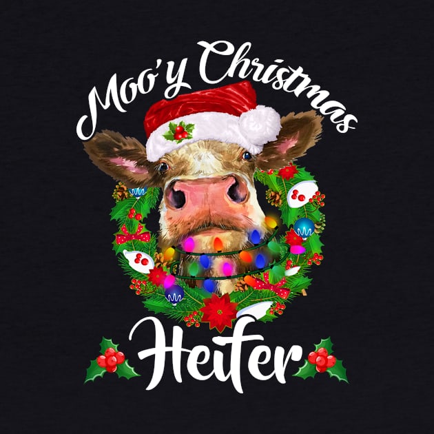 Moo_y Christmas Heifer Funny Farmer Gift by Dunnhlpp